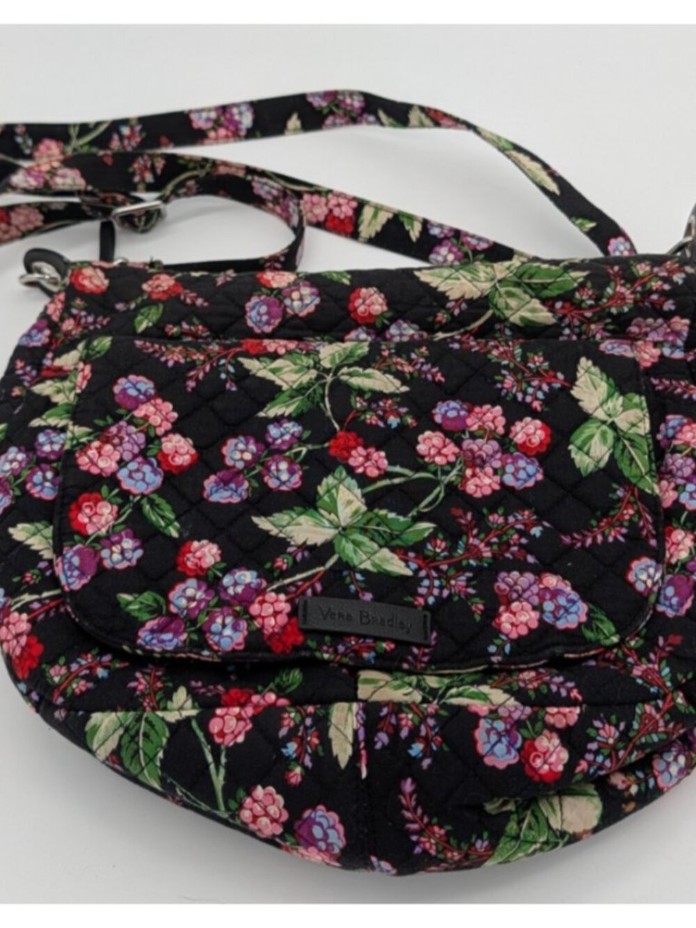 Vera Bradley purse crossbody pink green floral print quilted